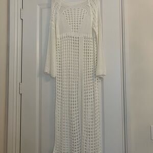 Lightweight White Crochet Dress or Beach Cover Up